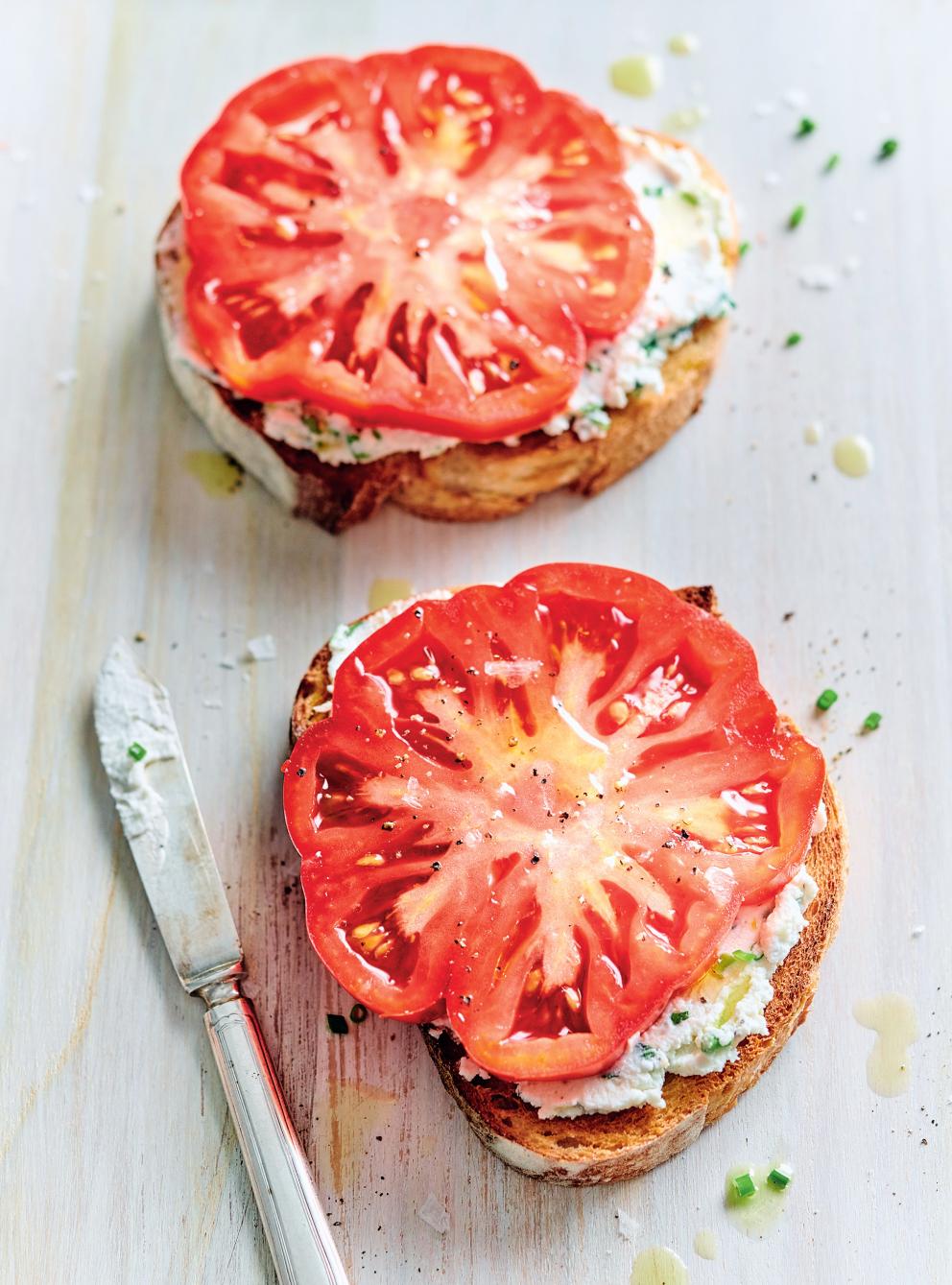 Tartines La Ricotta Aux Herbes Et La Tomate Ricardo