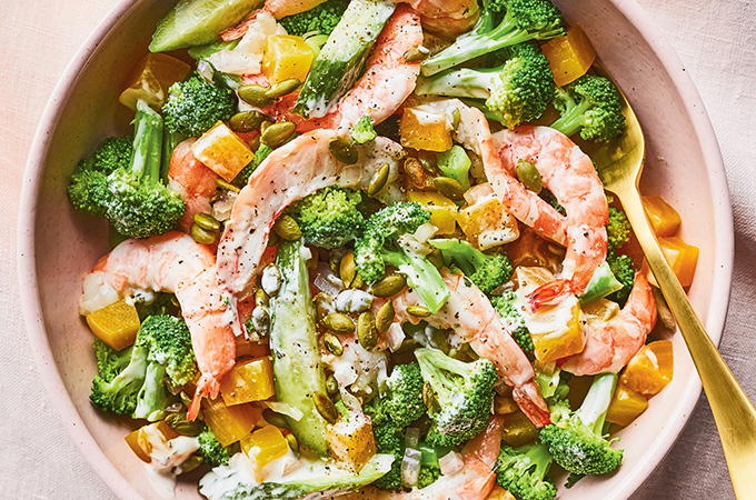 Broccoli, Shrimp and Beet Salad