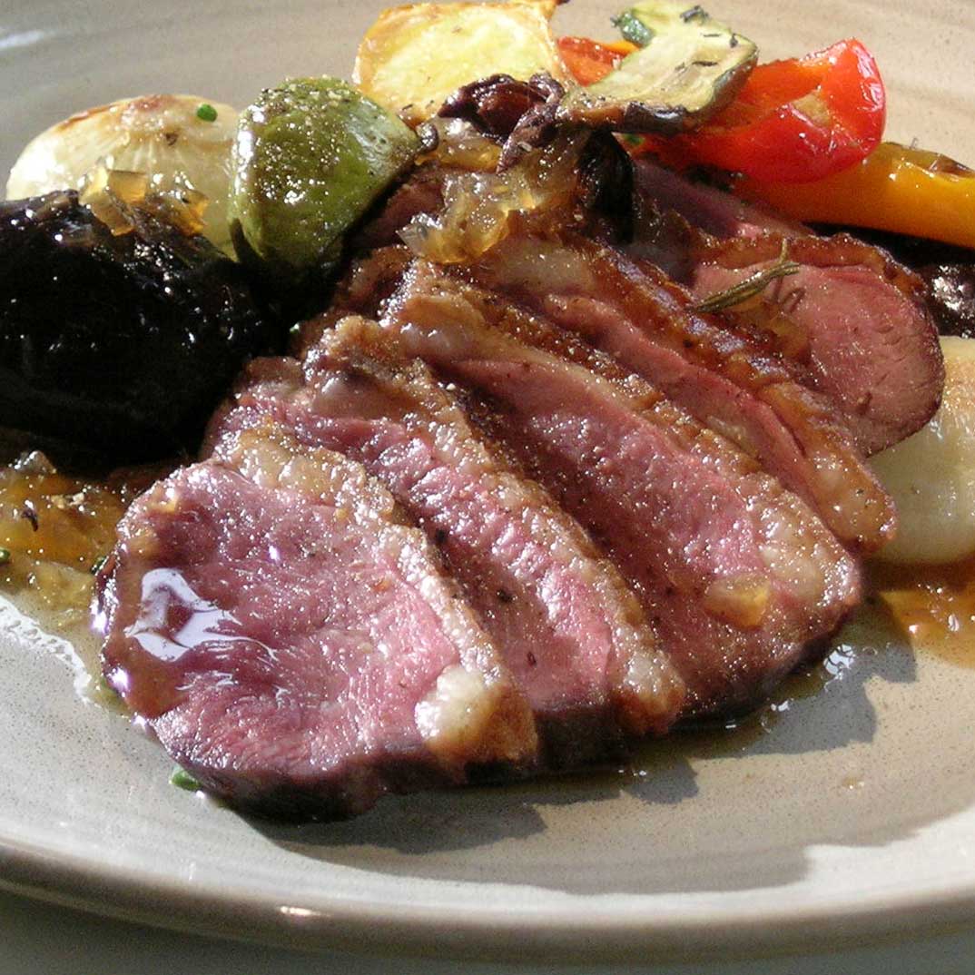 Roasted Duck Breast With Spiced Whisky Sauce And Pont Neuf Potatoes   1074x1074 4244 Background 