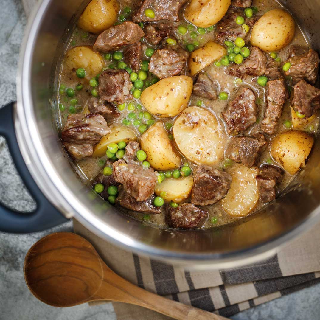 Pressure Cooker Creamy Beef Stew with Peas RICARDO