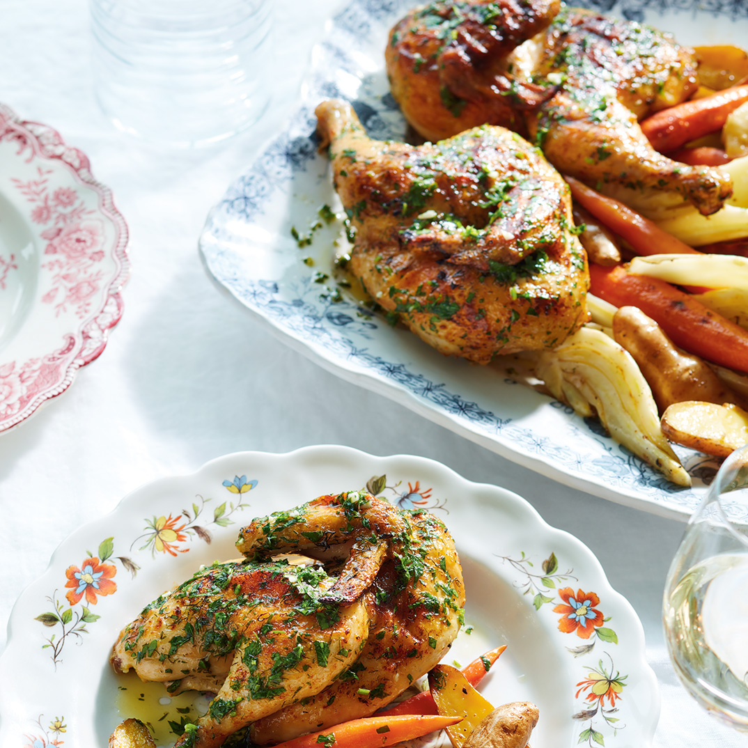 Poulets de Cornouailles grillés au fenouil et au citron | RICARDO
