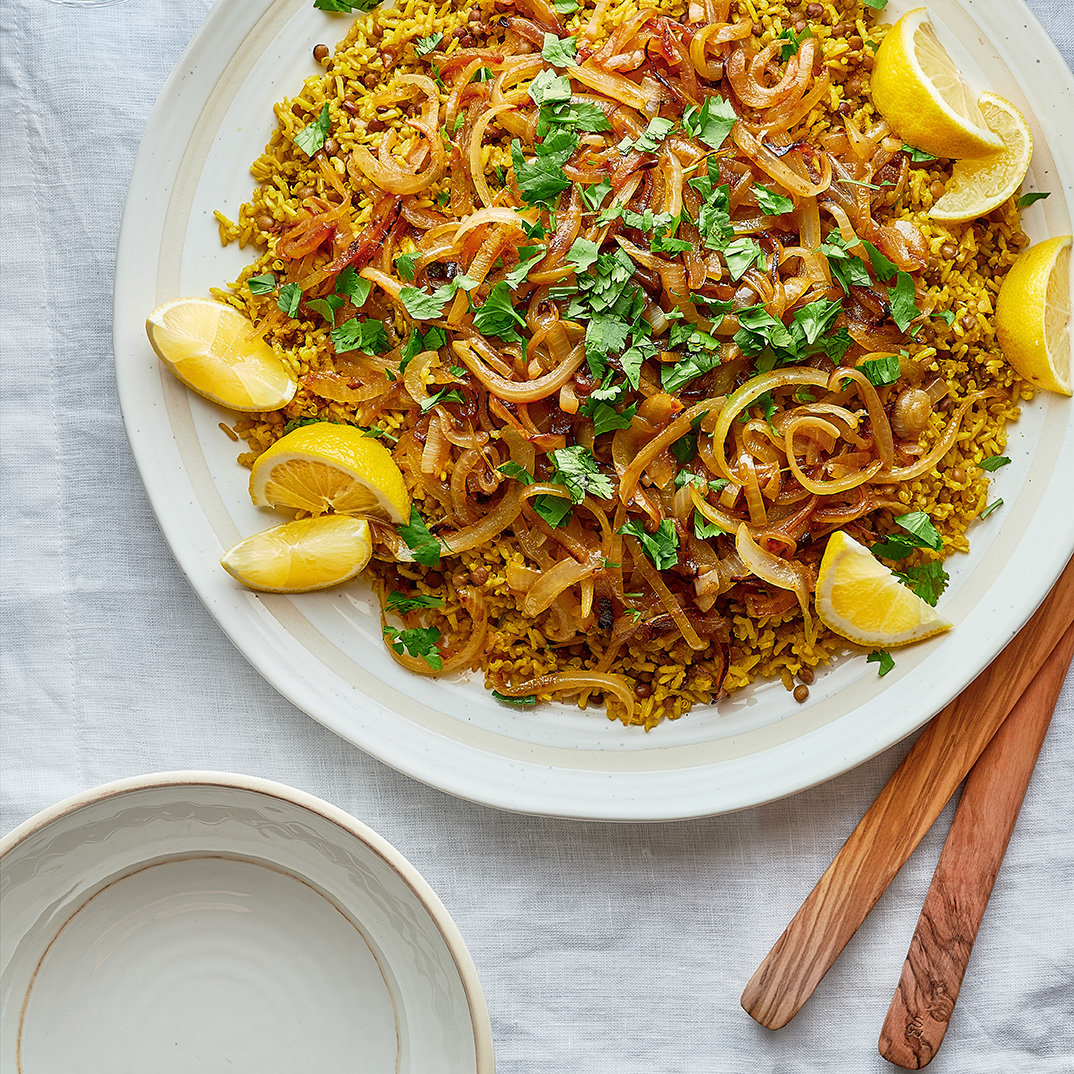 Brown Rice With Lentils And Caramelized Onions Ricardo