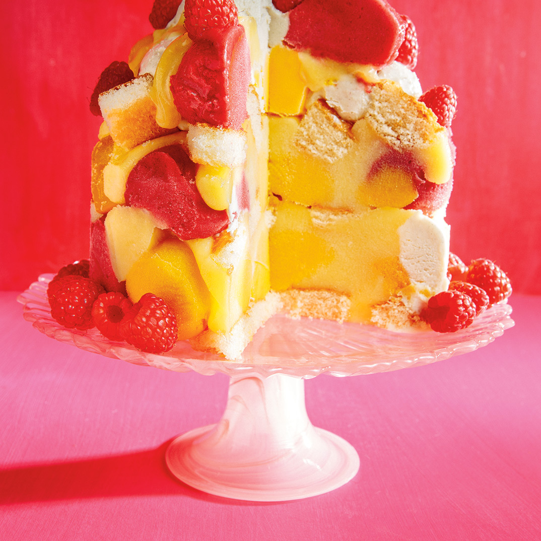 Frozen Raspberry and Mango Trifle