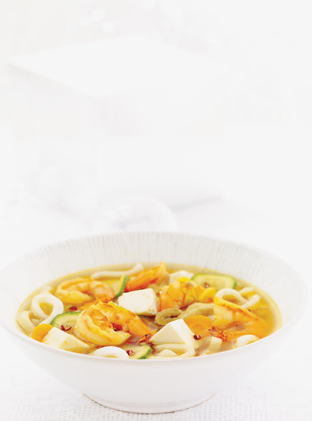 Miso Soup with Shrimp and Tofu 