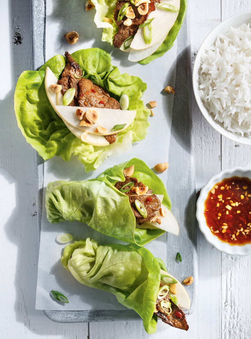 Beef and Pear Lettuce Wraps