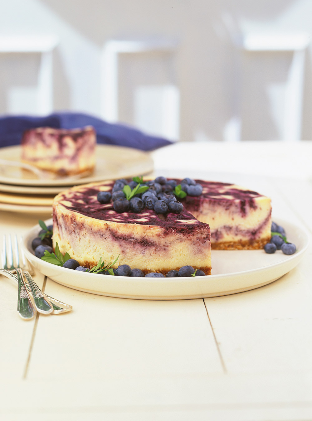 Blueberry Marbled Cheesecake