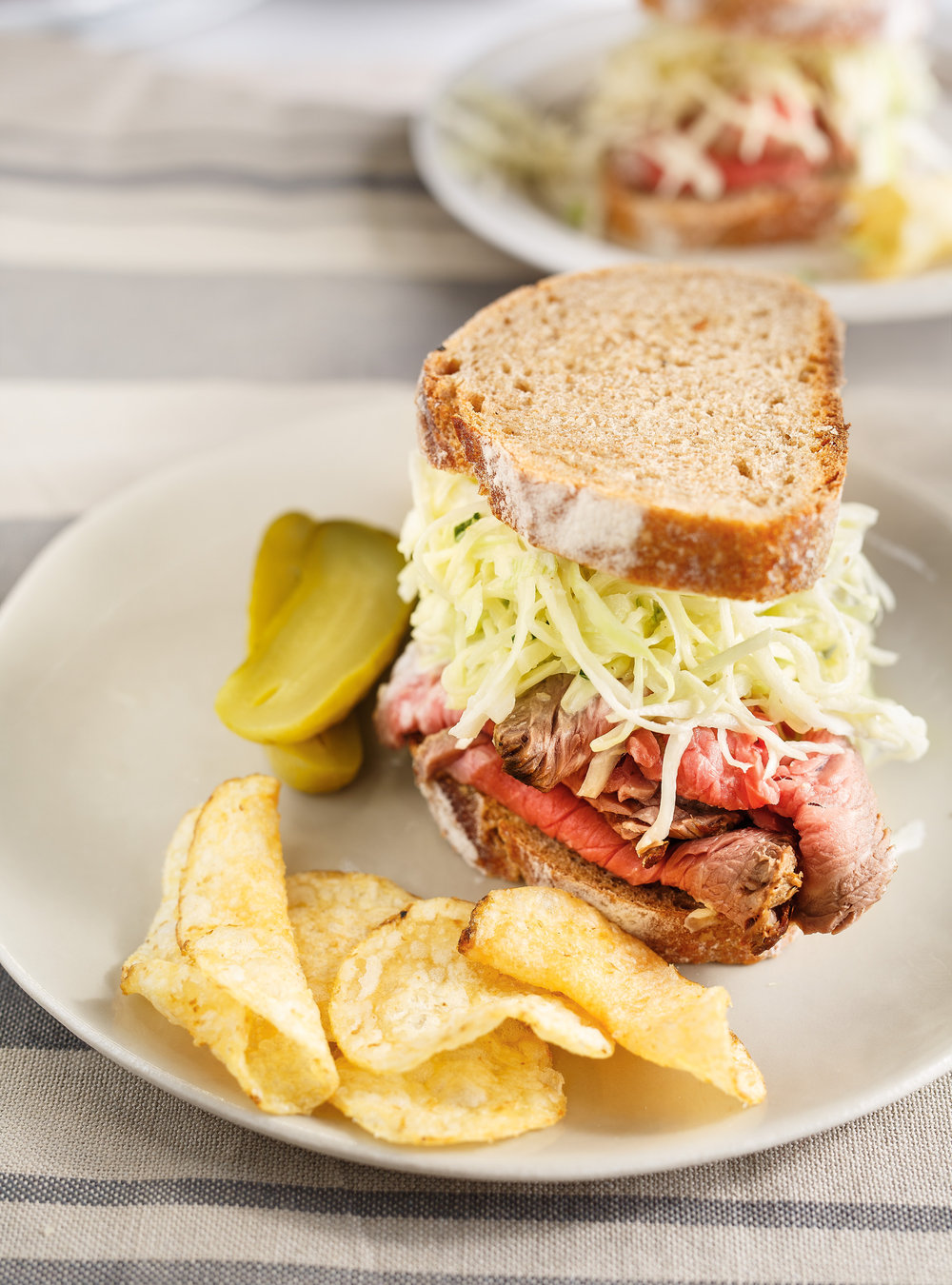 Roast Beef Sandwiches with Coleslaw and Horseradish