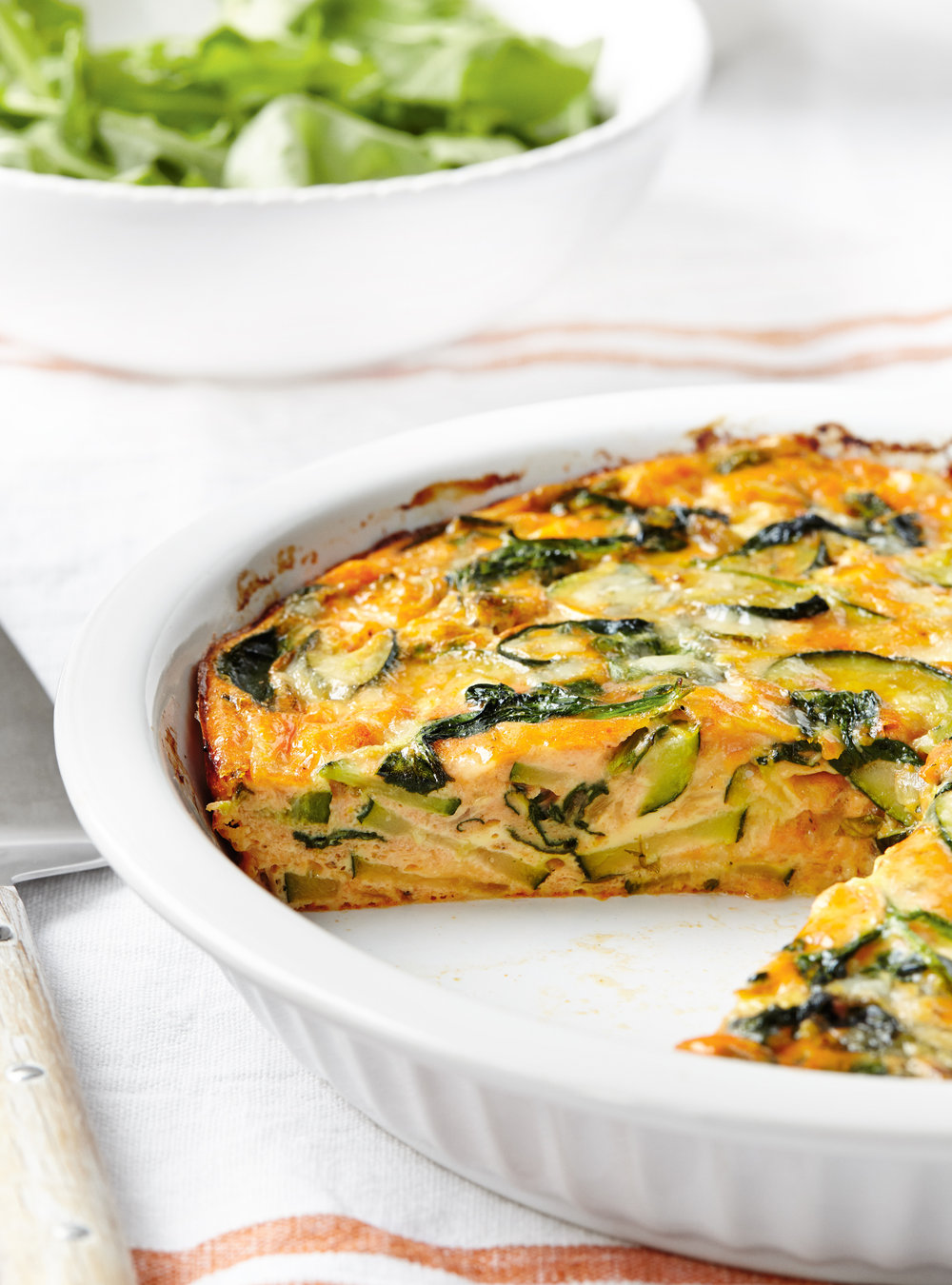 Frittata with Green Vegetables and Cheddar