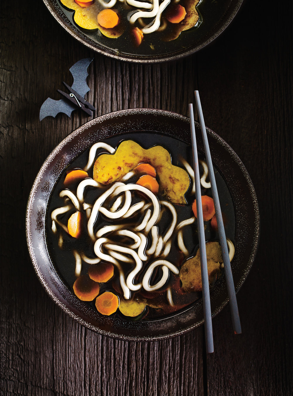 Squid Ink Noodle Soup
