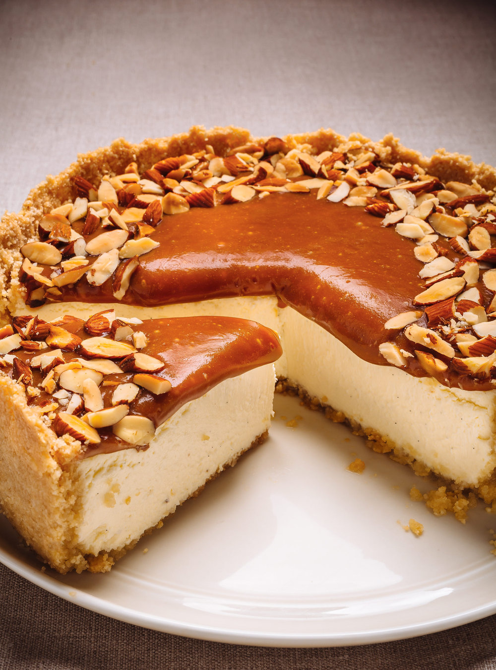 Caramel and Almond Cheesecake