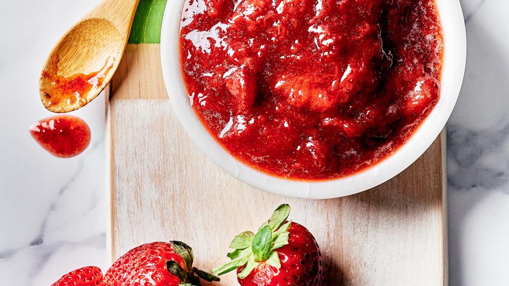 Confiture de fraises express au sirop d'rable