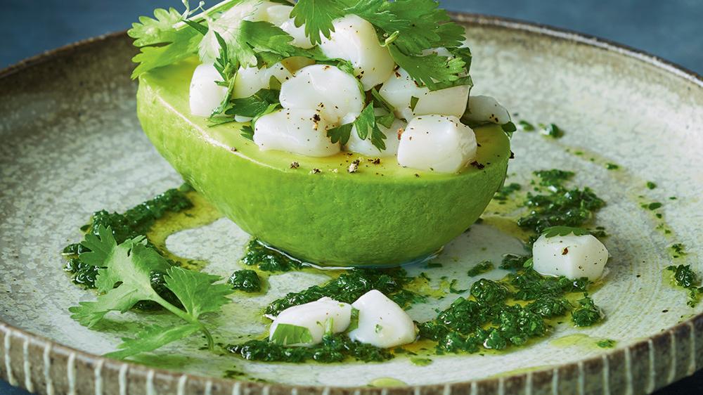 Avocados Stuffed with Scallop Ceviche