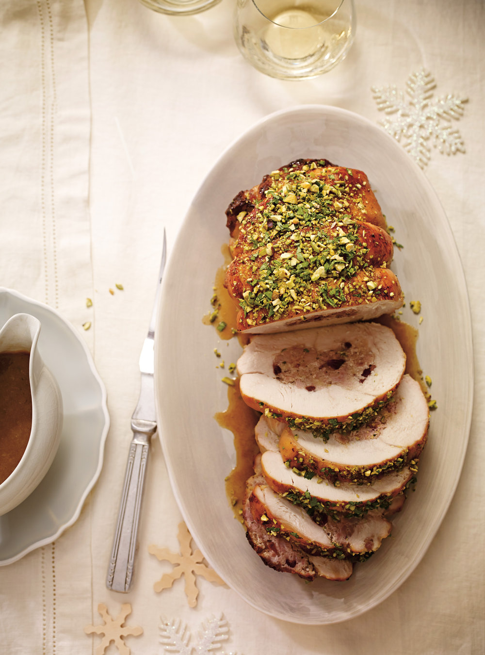 Stuffed Turkey Roast with Sausage  and Pistachios