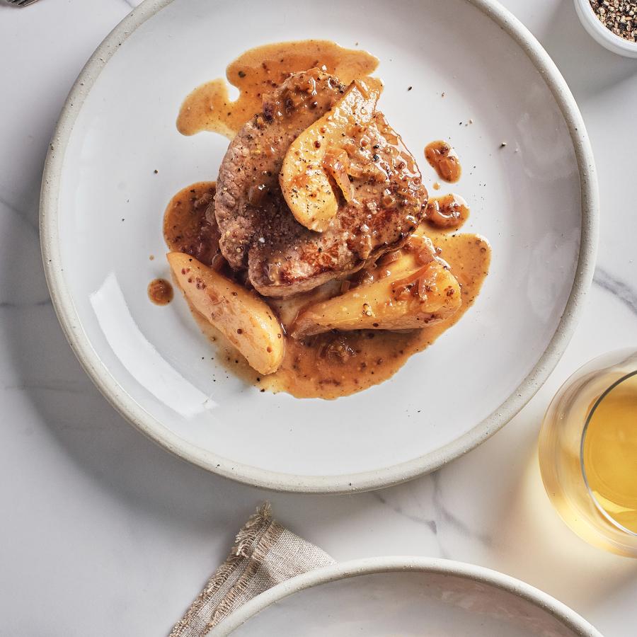 Médaillons de veau à l'érable et aux poires-image