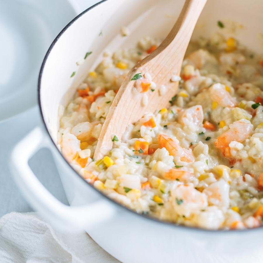 Risotto aux crevettes de type chowder