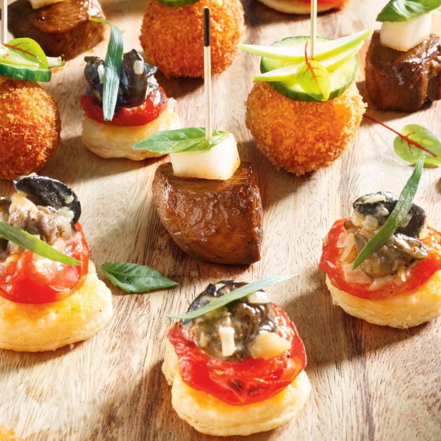 Brochettes de canard au champagne et aux poires