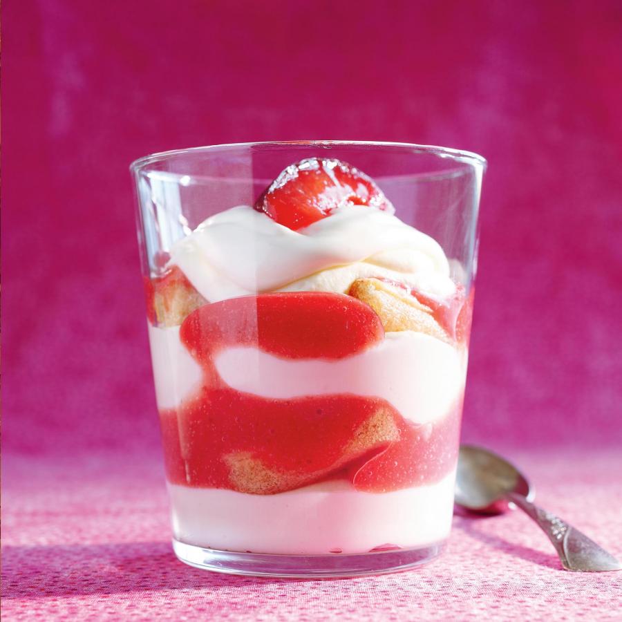 Plum & white chocolate fool