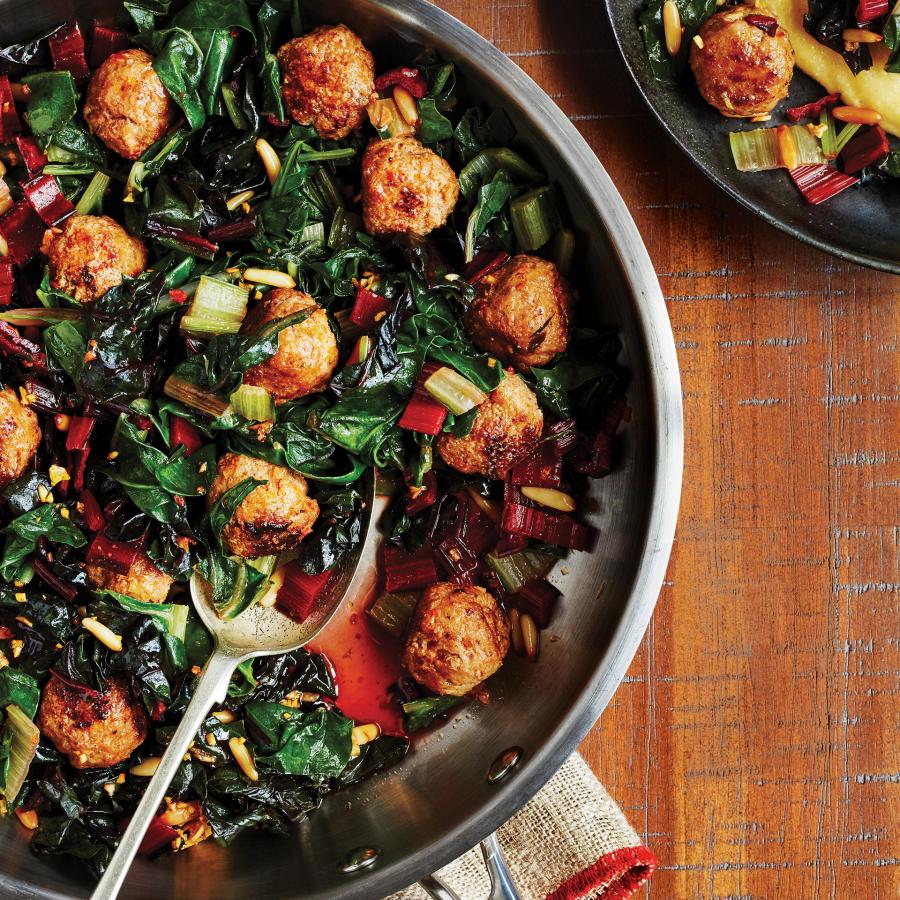 Boulettes de veau à la bette à carde