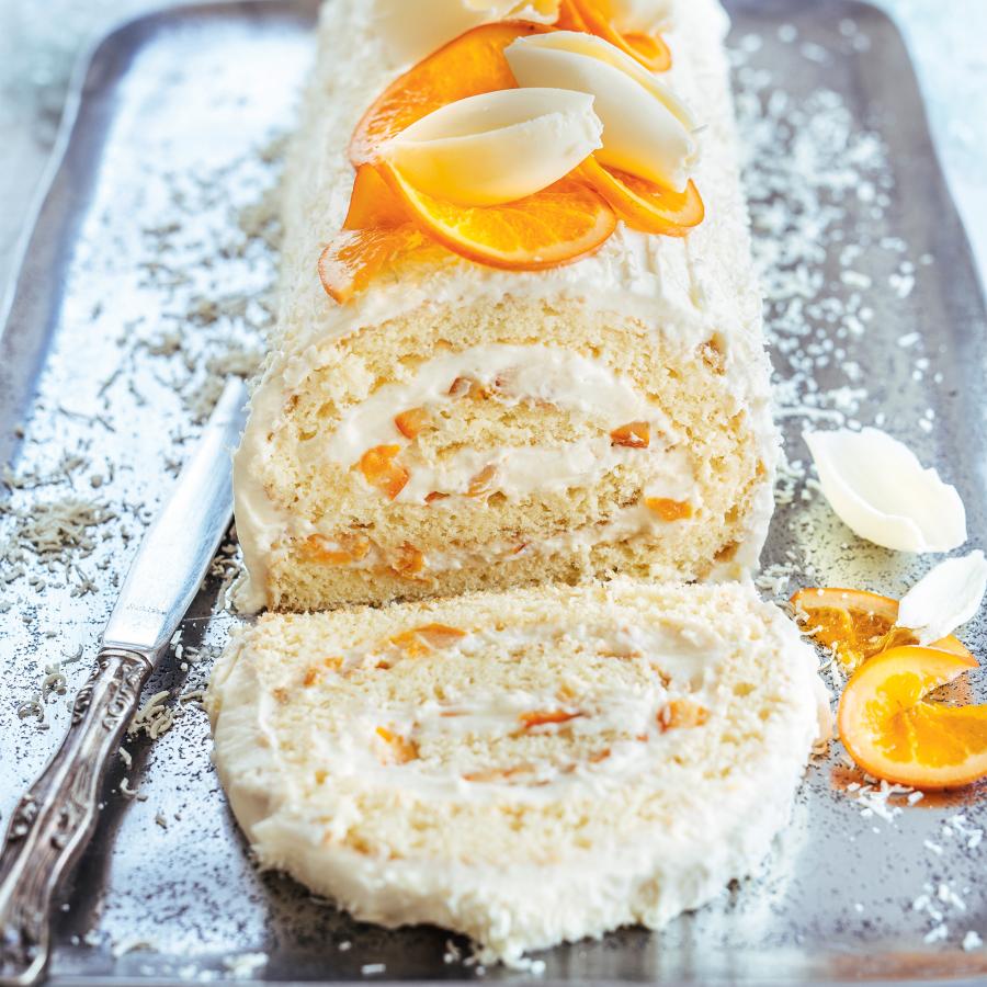White Chocolate and Clementine Yule Log-image