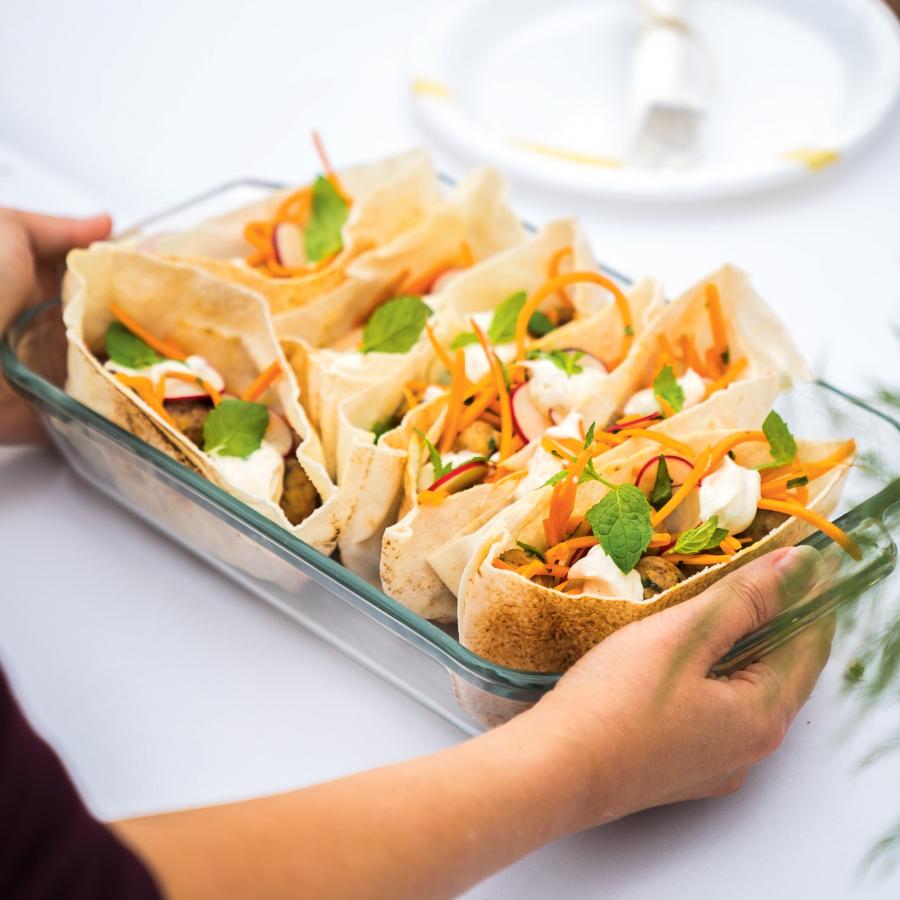 Pitas aux boulettes de dinde