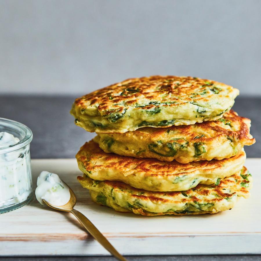 Lettuce Pancakes and Tzatziki-image