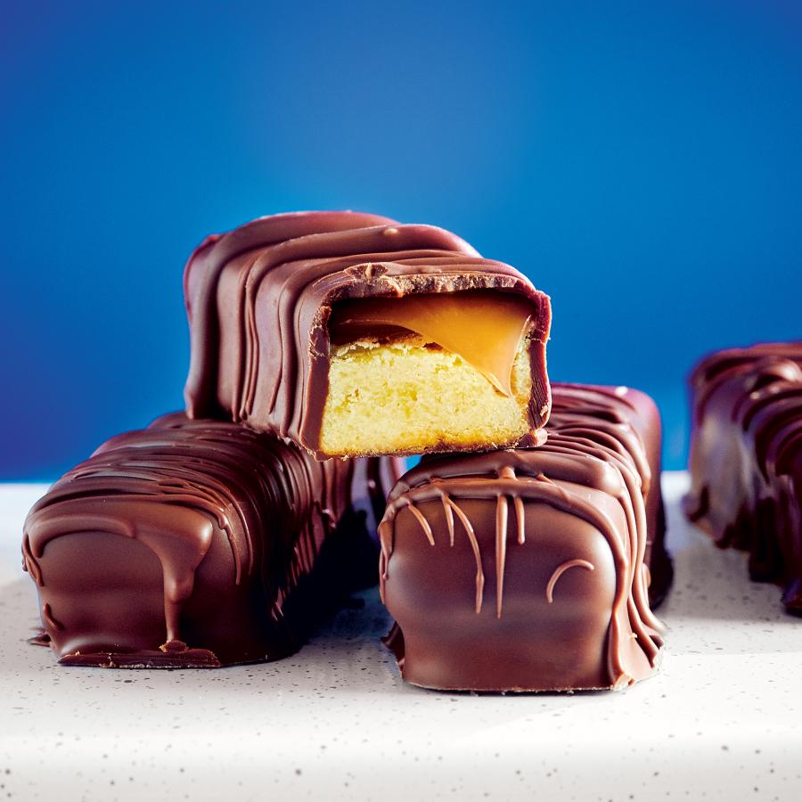 Barres de chocolat au caramel et au sablé au beurre (de type TwixMD)