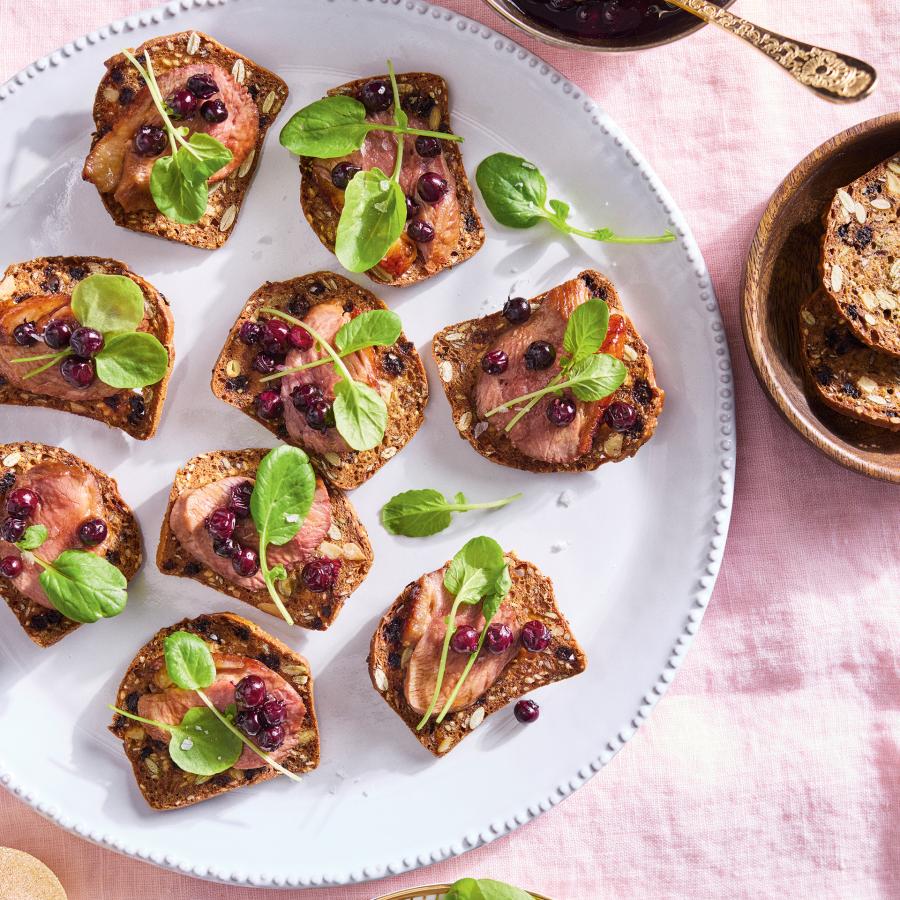 Canapés au canard laqué à l’érable