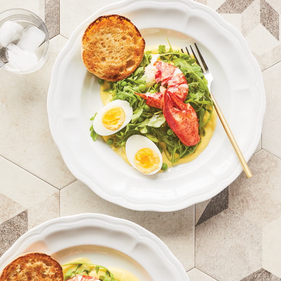 Homard aux petits pois façon bénédictine