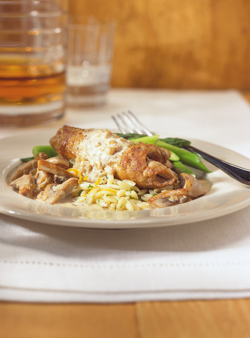 Veal Cutlets with Mushroom and Whiskey Sauce 