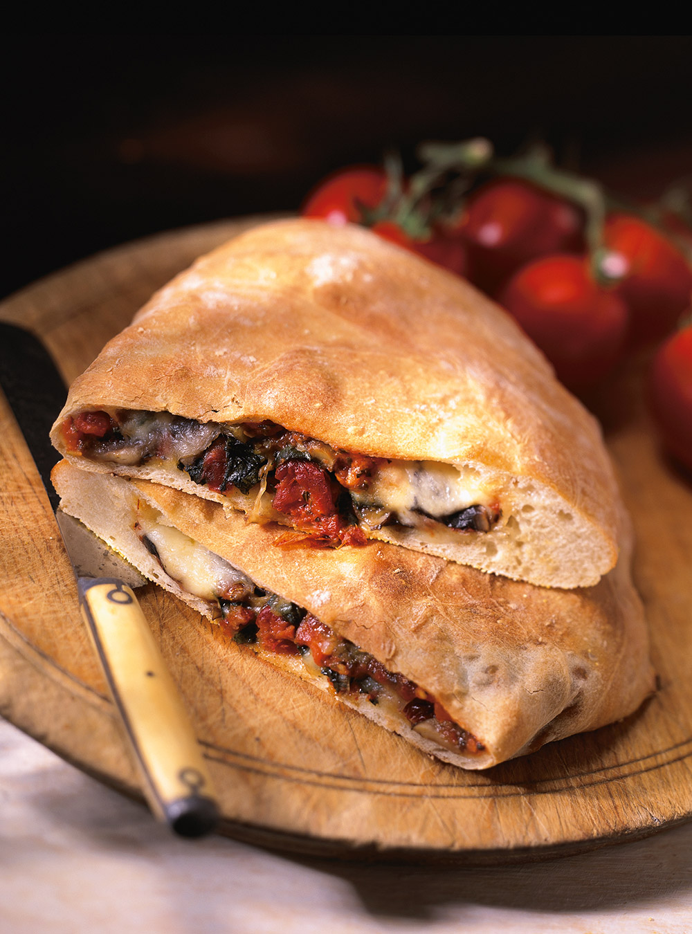 Vegetable and Calabrese Salami Calzone