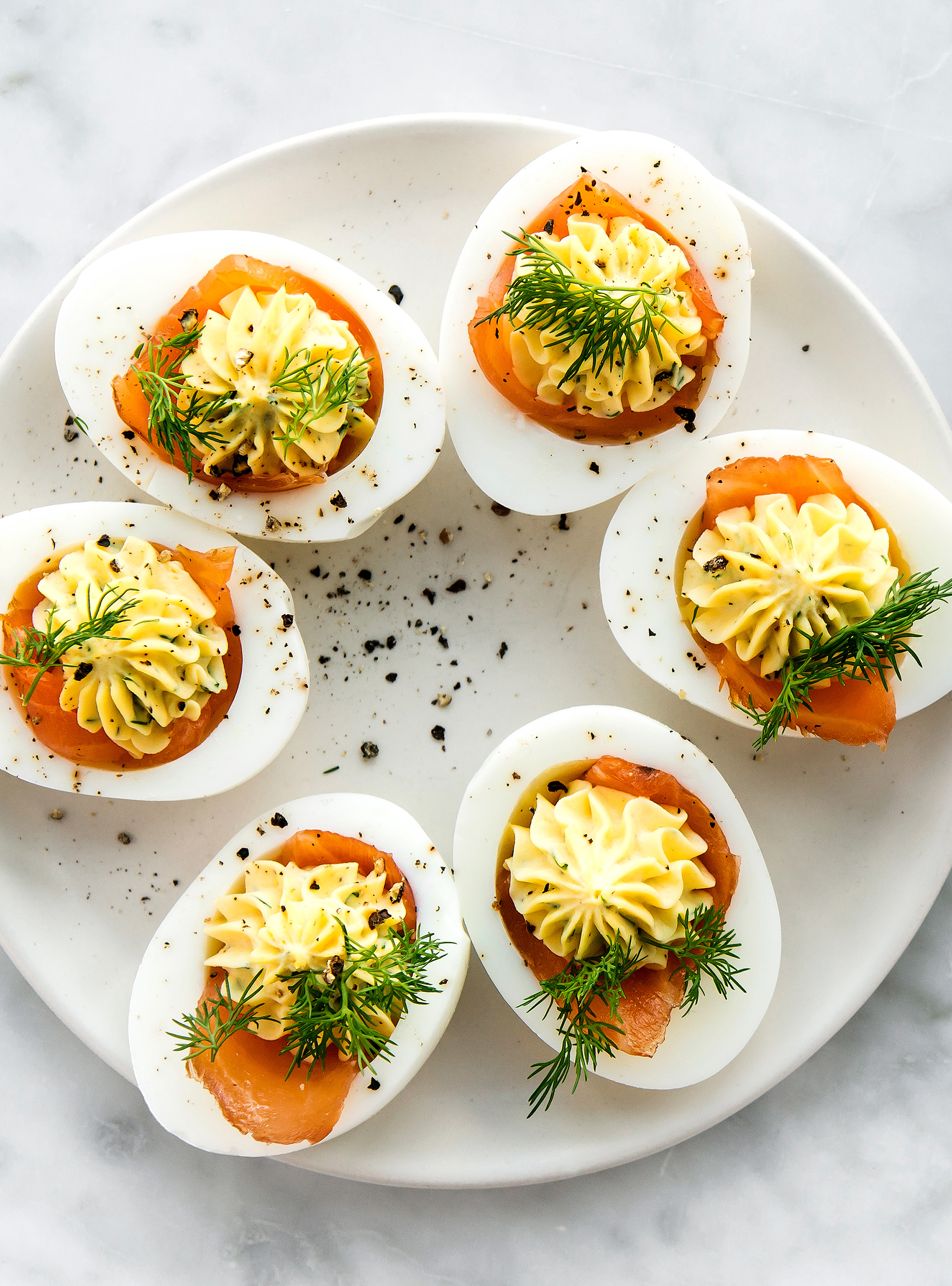 Devilled Eggs with Smoked Salmon