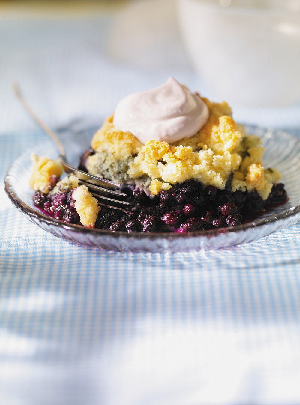 Blueberry Cobbler with Lavender Whipped Cream
