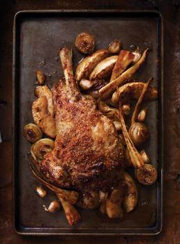 Gigot d'agneau à l'érable et légumes caramélisés
