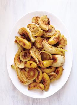 Fenouil et pommes de terre rattes confits au four