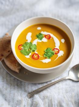 Potage de courge au cari