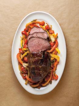 Rôti de veau aux poivrons, sauge et citron