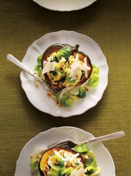 Courges farcies au tofu, à la ricotta et aux épinards