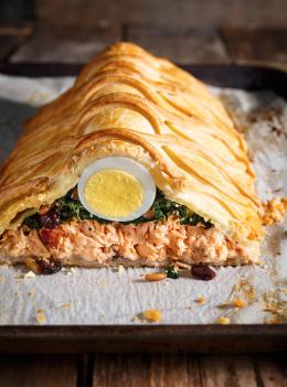 Saumon en croûte (koulibiac)