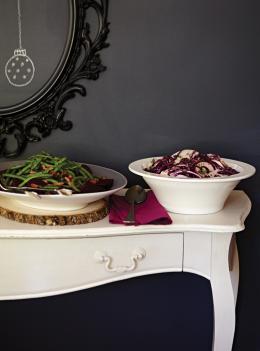 Betteraves et haricots au bacon