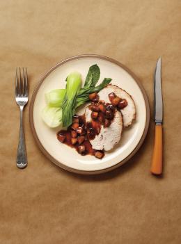 Rôti de dindon aux pommes et au balsamique