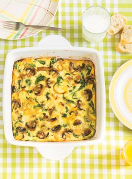Frittata aux champignons et aux épinards