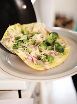 Omelette jambon-brocoli
