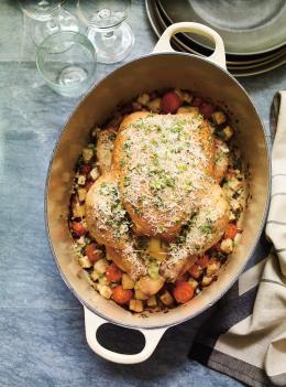 Poulet rôti au citron et aux deux céleris