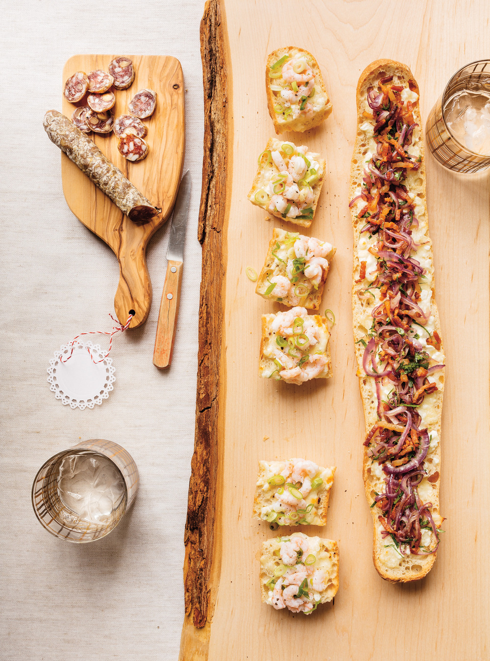 Cheese-Stuffed Baguette Bread (Bacon and Shrimp)
