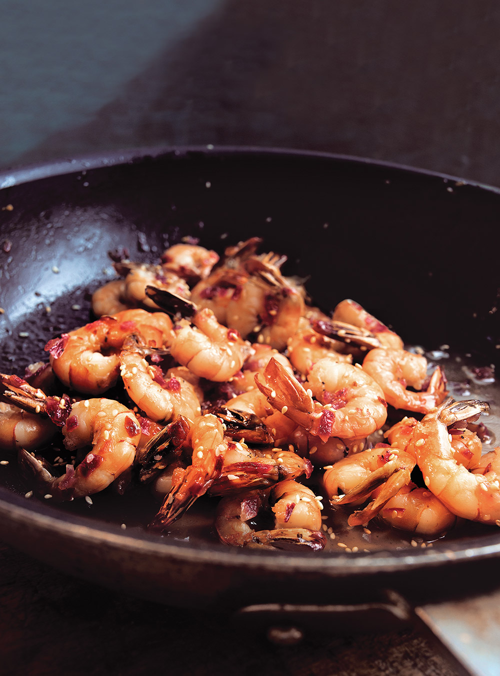 Riz aux crevettes et miel - 5 ingredients 15 minutes