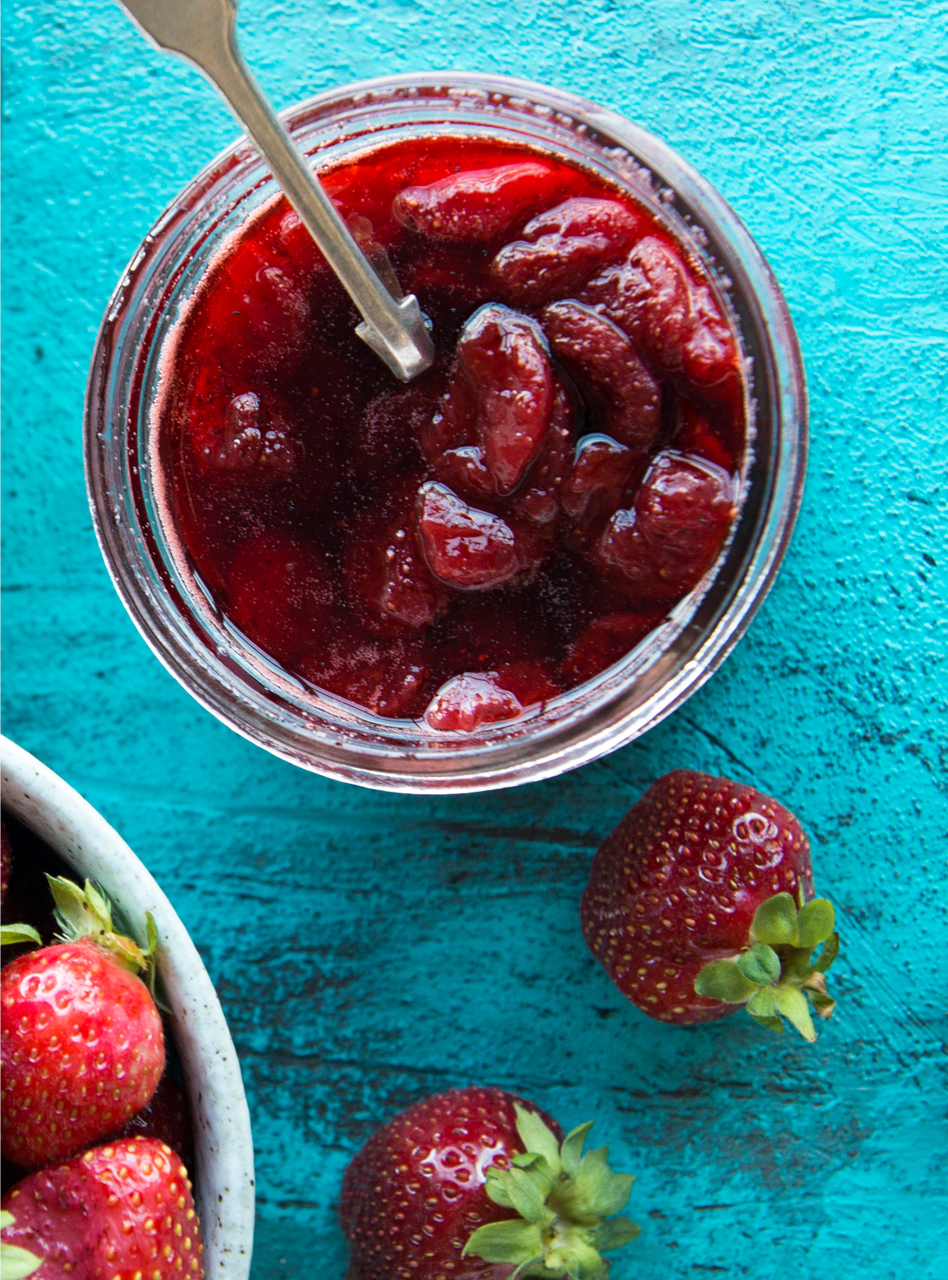 No-Cook Strawberry and Mint Jam