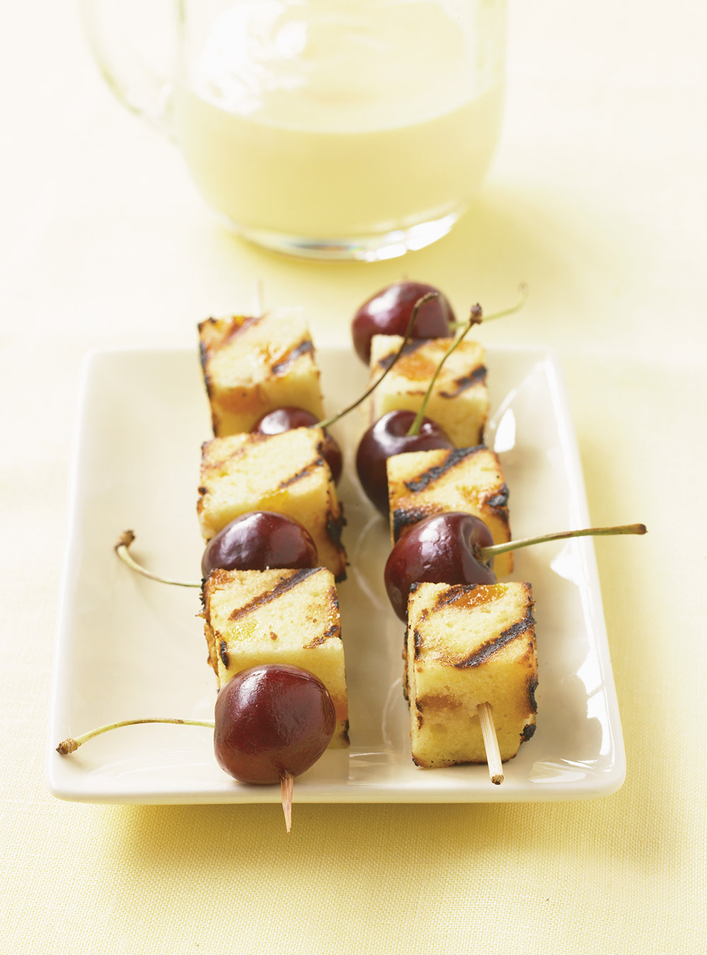Grilled Cherry and Pound Cake Skewers