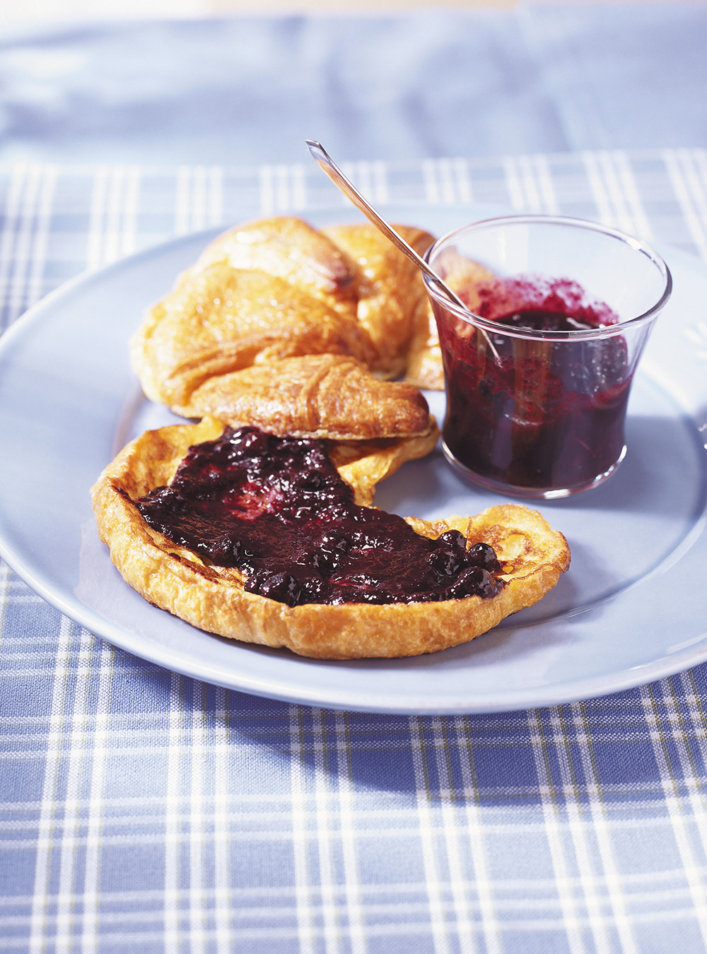 Croissants French Toast with Blueberry Sauce