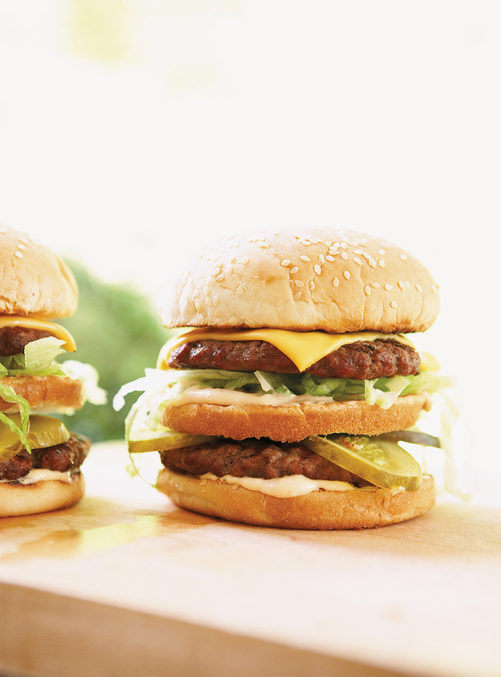 American-Style Double Cheeseburgers