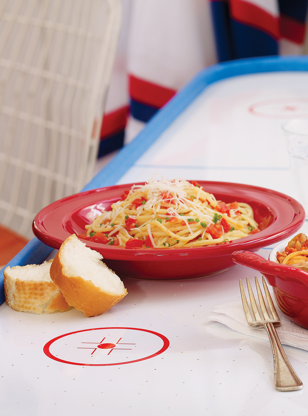 Spaghettis à l'ail et aux tomates fraîches